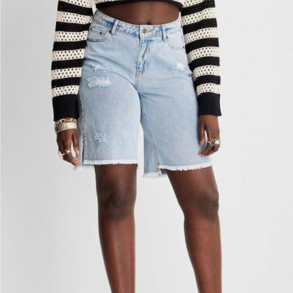 Future collective Alani Noelle size 12 denim baggy Bermuda shorts